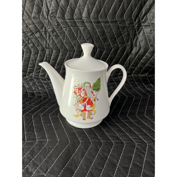 OLD WORLD SANTA CLAUS Christmas Coffee Tea Pot Dayton Hudson Department Store - Picture 1 of 1